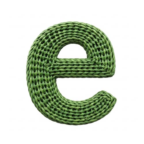 Handcrafted Green Basket Letter 'e' Design