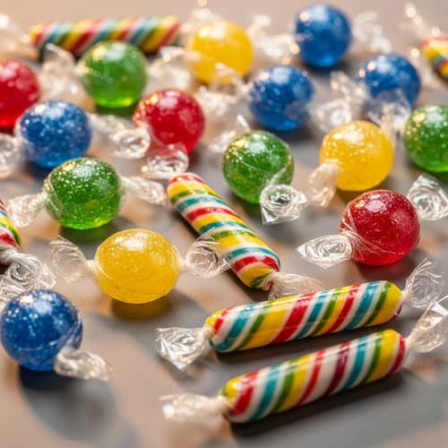 Colorful Assortment of Hard Candies for Sweet Delights