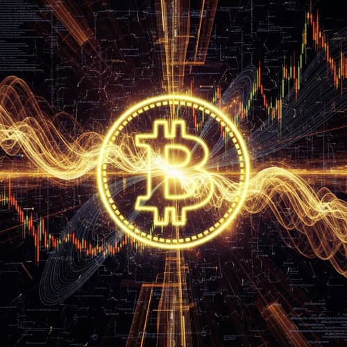 Dynamic Bitcoin Symbol Unfolding Energy Scene