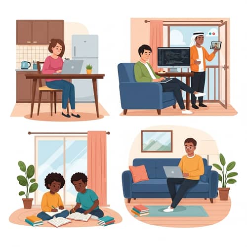 Diverse Work From Home Scenarios | Remote Work Comfort