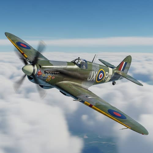 World War II Allied Fighter Plane Soaring Through Skies