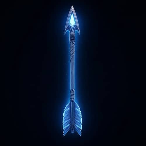 Glowing Blue Arrow - Craftsmanship Meets Magic