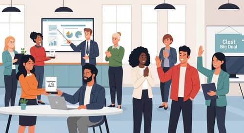 Inclusive Company Culture: Diverse Workers Giving Employee Recognitions