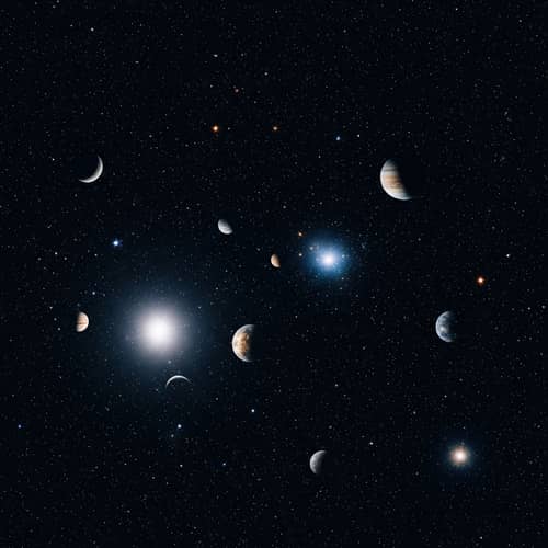 Mesmerizing Night Sky with Twinkling Stars and Glowing Planets
