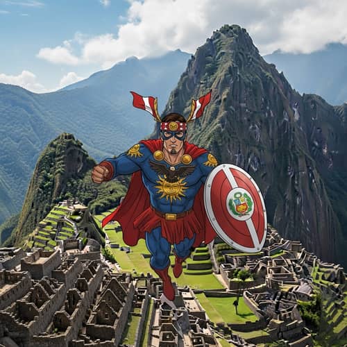 Peruvian Culture Inspired Superhero | Machu Picchu Landscape