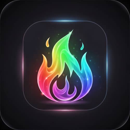 Futuristic Rainbow Fire Notification Icon