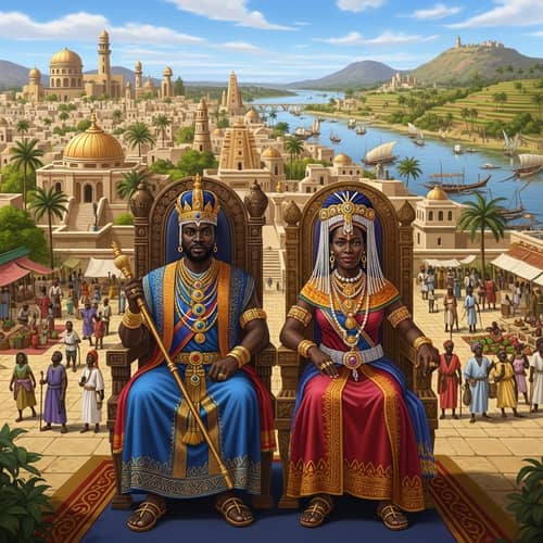 Ancient African Dynasty: Majestic Black King and Queen