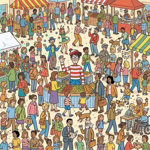Where's Waldo Inspired Crowd Scenes | Cartoon-ish & Colorful Images