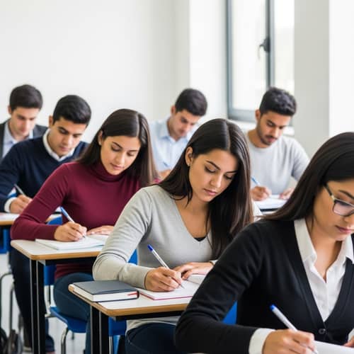 Academic Scene: Social Work Students in Intense Study Mode