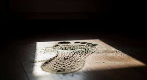 Intricate Dust Footprint Near Window - High Detail Image