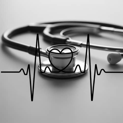 Stethoscope with Heart Line Pattern in Clinical Portrait