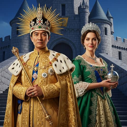 Royal King and Queen in Majestic Attire