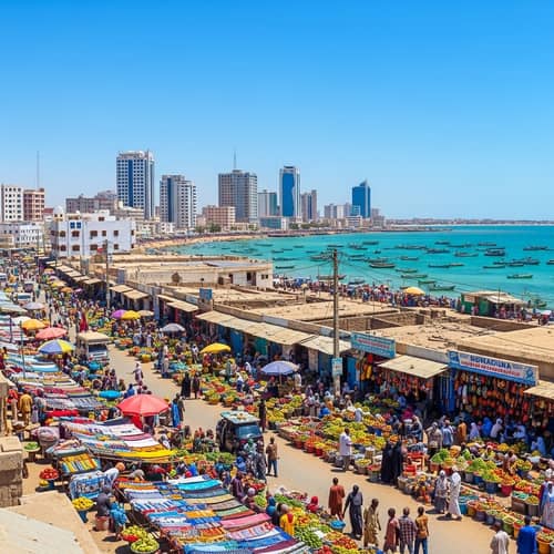 Panoramic View of Mogadishu, Somalia | Sunny Day City Life