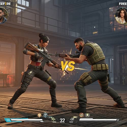 Intense Freefire Battle: Female South Asian Gamer vs Hispanic Male