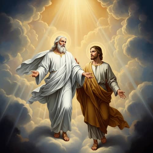 Divine Scene with Ethereal Beings - Heavenly Oil Painting