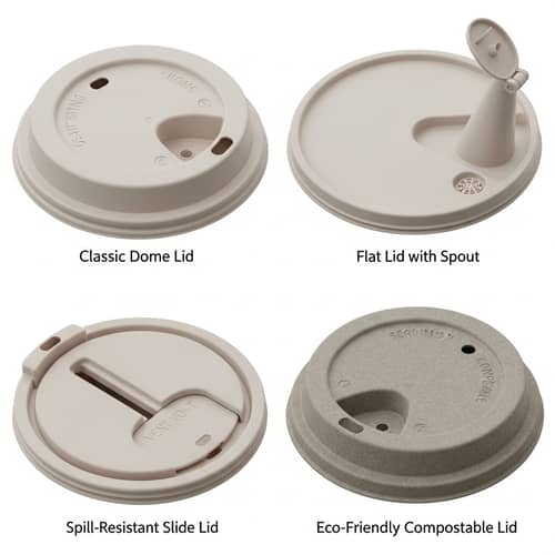 3D Paper Cup Lid Design with Drinking Hole Variations