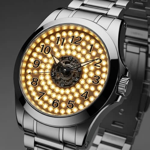 Intricately Designed Glowing Lamps Wristwatch - Elegant Technology