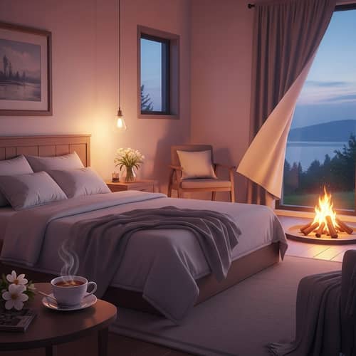 Cozy Room with Bed, Tea, Bonfire & Beautiful View