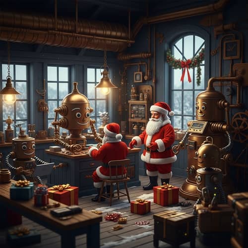Santa's Winter Workshop with Robotic Helpers
