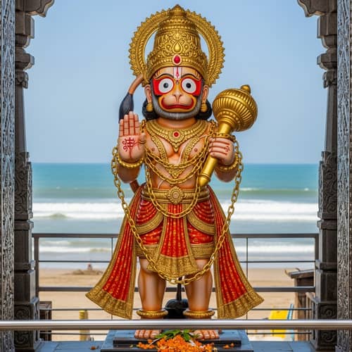 Hanuman Statue, Guarding Jagannath Temple by the Ocean