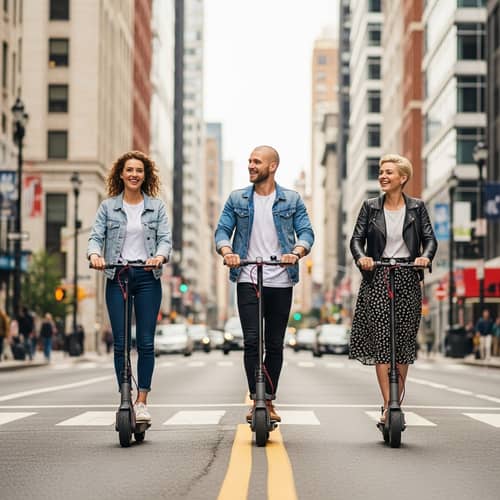 Urban Scooter Adventure: Exploring the City Joyfully