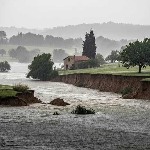 Power of Nature: Landscape Washed Away by Relentless Rain