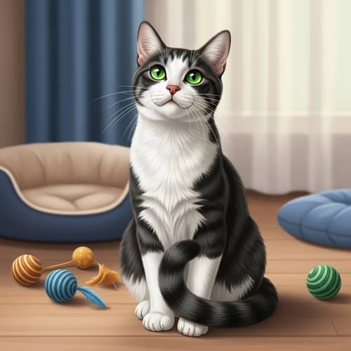 Elegant Cat Poses with Curiosity | Natural Beauty