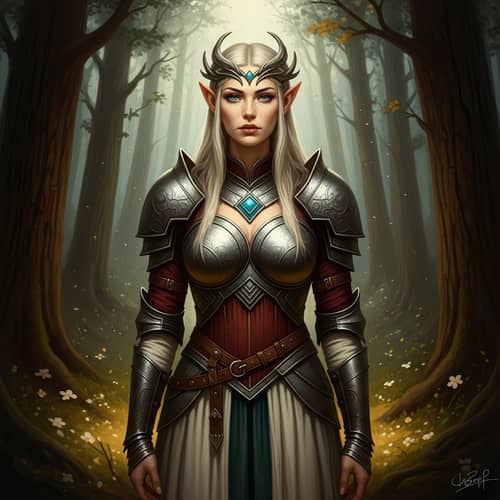 Elven Woman in Mystical Forest - Fantasy Art Inspiration
