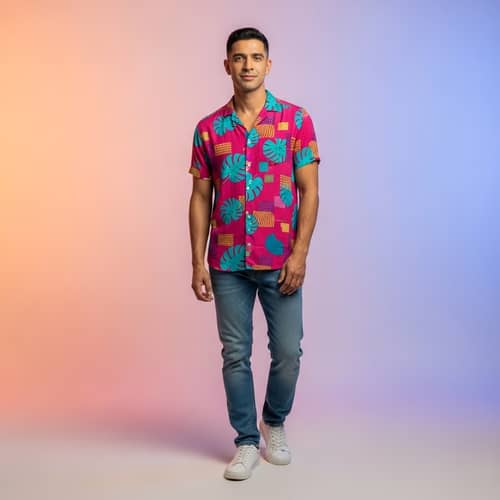 Stylish Hispanic Man in Vibrant Outfit | Fashion Portrait