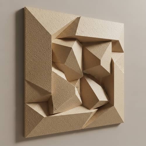 Sleek 3D Model Exterior Design Decoration with Beige Coated Foam Shapes