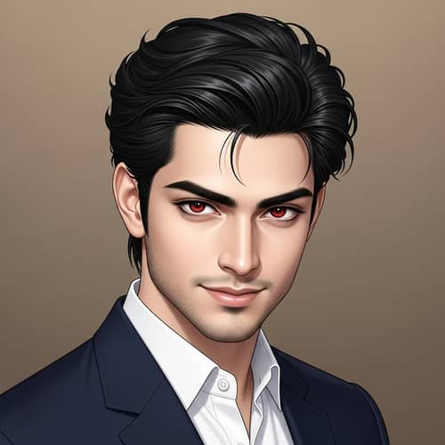 Captivating South Asian Man with Sharp Features and Black Hair