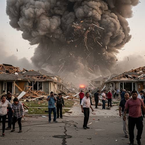 Gas Explosion Accident Aftermath - Emergency Response & Safety Assistance