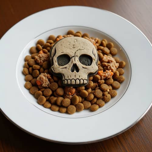 Canine Nutrition with Skull Symbol - Porcelain Dinner Plate