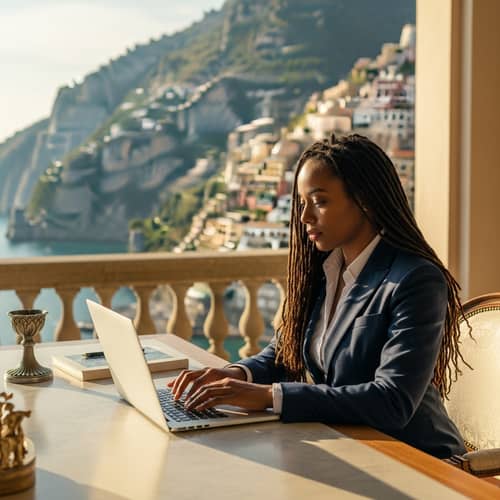 Professional African American Woman Working at an Italian Villa | Amalfi Coast