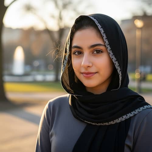 Black Hijab Fashion: Stylish Girl Wearing a Hijab