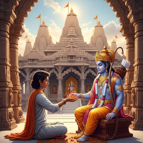 Tranquil Devotion: Blessings from Lord Ram at Ram Mandir, Ayodhya