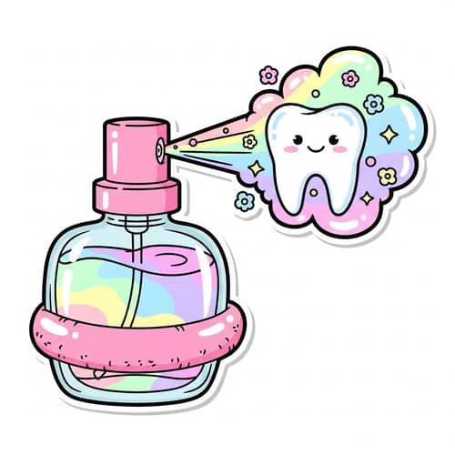 Cute Kawaii Style Perfume Bottle Sticker with Tooth and Colorful Liquid