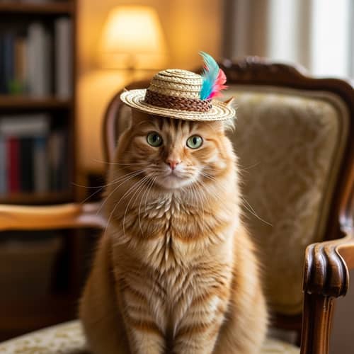 Cat with Hat - Funny Feline Fashion