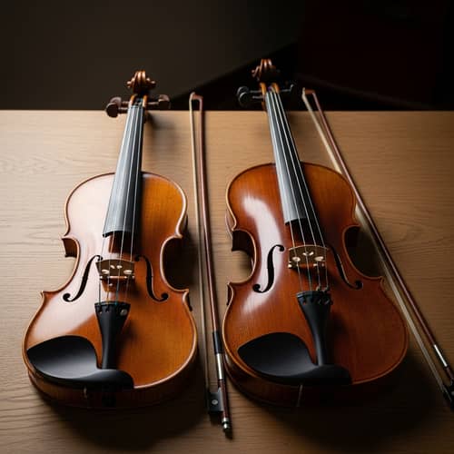 Beautifully Crafted Violin and Viola for Comparison