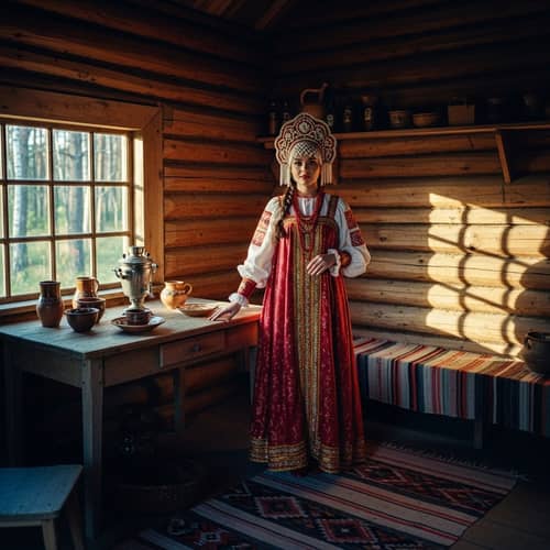Russian Style Fashion Photo in the Wood | Kodak Vision3 500