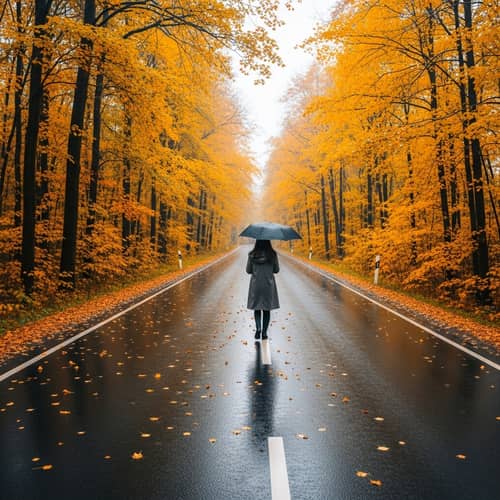 Lonely Autumn Road: Embracing Solitude in Nature