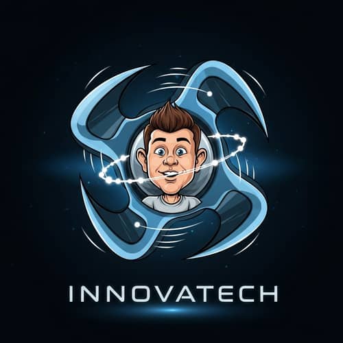 Animated Technology Company Logo - Caricature Spinner Design