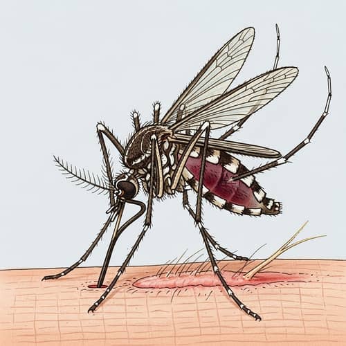 Zika Mosquito Biting Illustration
