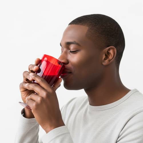 African American Man Sipping Drink in Style