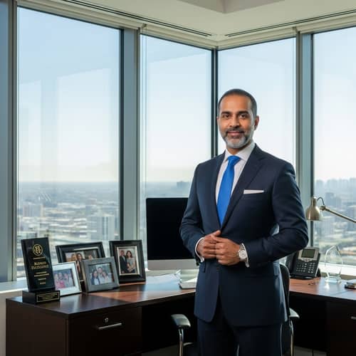 Confident South Asian Man in Stylish Suit | Successful Businessman Image