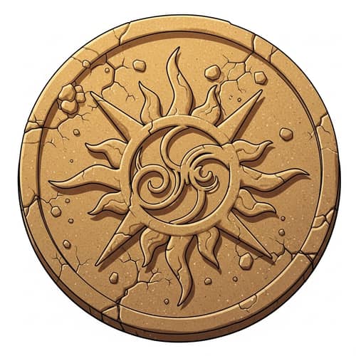 Sand Coin with Sun Emblem | Unique Shurima-inspired Design