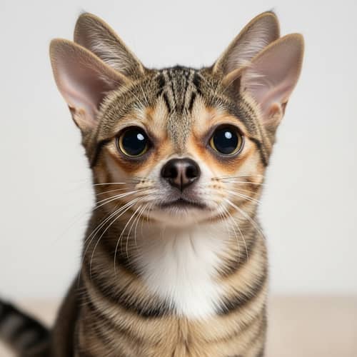 Cat with Chihuahua-Like Face | Whimsical Feline Image
