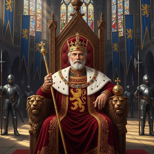 Majestic King Seated on Throne | Medieval Royalty