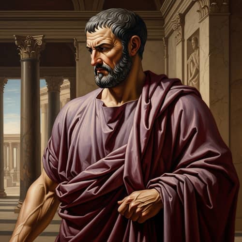 Classical Roman Style Oil Painting of Philosopher and Statesman