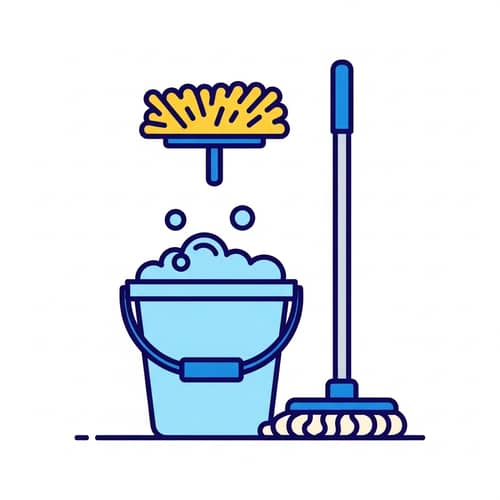 Cleaning Icon | Hygienic Bucket, Mop & Duster Icon